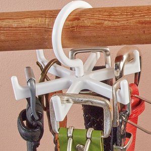REVOLVING BELT RACK Six hooks organize and display!